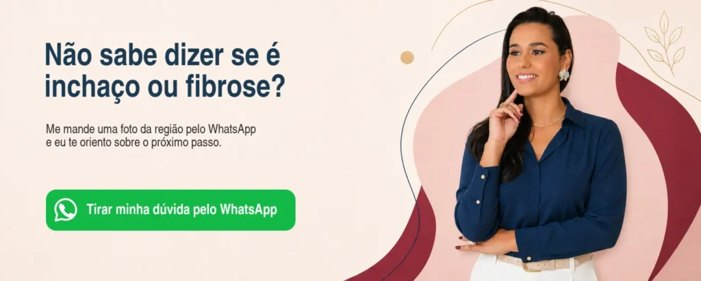 Andressa Costa orienta paciente com dúvida entre inchaço e fibrose no pós-operatório
